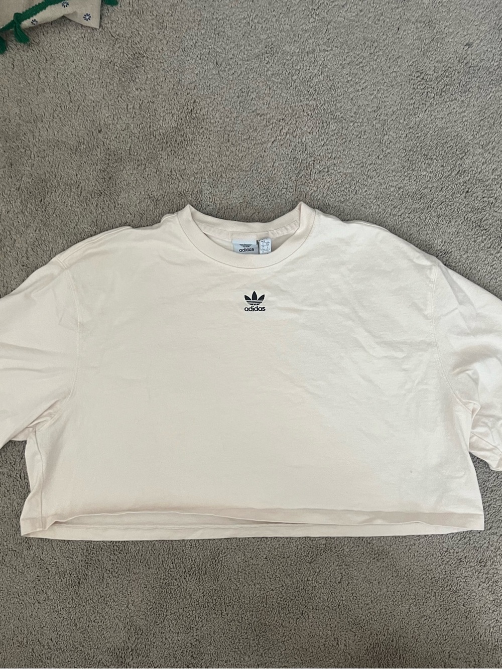 Adidas off white crop top